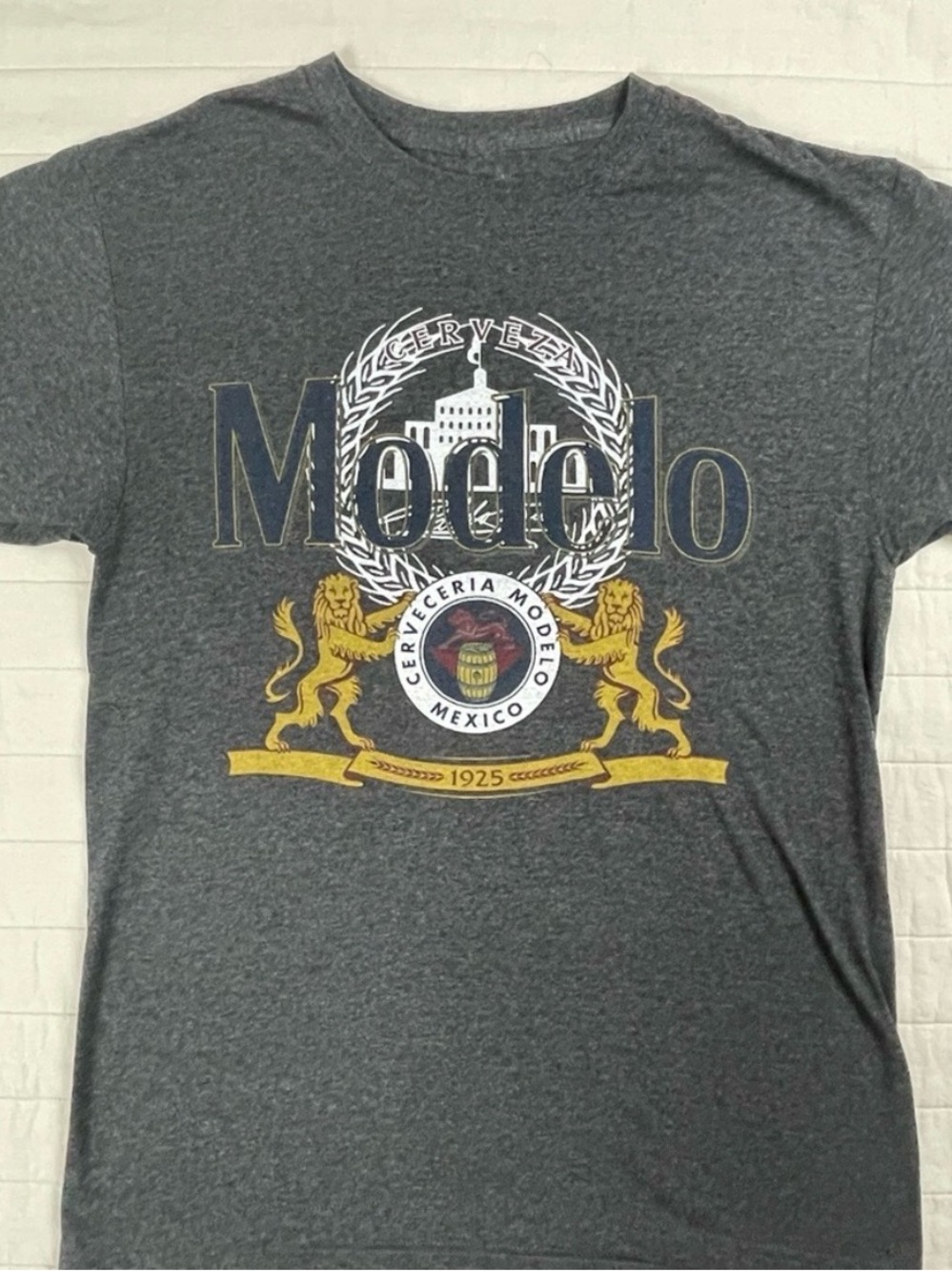 Modelo Beer of Mexico Graphic Logo T‑Shirt - Dark Gray Small